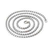 Moderno collar de perlas cuadradas de acero inoxidable para hombre, diseño de cadena de moda para uso diario, unisex, regalo ligero, cadena de hip hop de acero inoxidable, talla única, como se