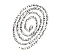 Moderno collar de perlas cuadradas de acero inoxidable para hombre, diseño de cadena de moda para uso diario, unisex, regalo ligero, cadena de hip hop de acero inoxidable, talla única, como se