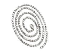 Moderno collar de perlas cuadradas de acero inoxidable para hombre, diseño de cadena de moda para uso diario, unisex, regalo ligero, cadena de hip hop de acero inoxidable, talla única, como se