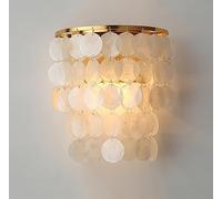 Moderno Conchas Lámpara de Pared Sala de Estar Lámpara de Pared Apliques Mini Níquel Satinado Decoración de Conchas de Mar Lámparas de Pared Dormitorio Lámpara de Pared Pasillo Luz de Pared (B)