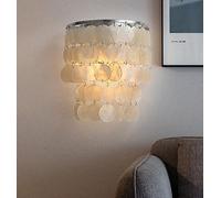 Moderno Conchas Lámpara de Pared Sala de Estar Lámpara de Pared Apliques Mini Níquel Satinado Decoración de Conchas de Mar Lámparas de Pared Dormitorio Lámpara de Pared Pasillo Luz de Pared (A)
