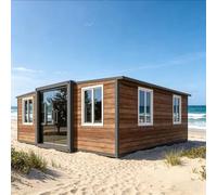 Moderno contenedor prefabricado Plegable para Adultos | Pequeña casa expandible para estar fuera de la red, diseño plegable con dormitorio, cocina y baño para una instalación rápida