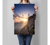Moderno Cuadros 30X40Cm Poster De Pared Vista Amanecer Desde Cima Montaña Paisaje Natural Cuadros Pared Imágenes Póster Sin Marco Decoracion Salon Dormitorio Wall Art Prints Decor, Azul Profundo