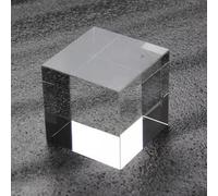 Moderno cubo geométrico de cristal, escultura de bloque acrílico transparente, accesorio minimalista para el hogar para sala de estar, dormitorio, oficina, estante (transparente)