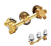 Moderno de la ducha termostática de 5 vías Juego de grifo con toque de matriz y cartucho de cerámica Sistema de control de ducha montada en la pared para acabado plateado de baño G1/2 Tamaño de hilo