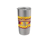 Moderno diseño retro de karate Shotokan: atuendo veraniego Vaso térmico de acero inoxidable de doble pared