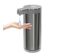 Moderno dispensador de jabón activado por movimiento, recargable, funciona con pilas, construcción de metal fuerte, dispensador de jabón táctil de negación