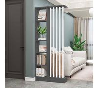Moderno divisor de columna independiente, partición de madera de piso a techo con estantes para sala de estar y entrada, elegante separador de habitación para decoración del hogar