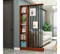 Moderno divisor de habitación de madera, estante de exhibición de 47.2 pulgadas para armario con estantes, color marrón Slish para uso doméstico y oficina