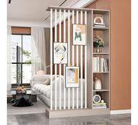 Moderno divisor de habitación de madera, estante de exhibición de ropa montado en la pared con estantes, separador de 120 cm / 47.2in para armario Slish Nizat