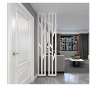 Moderno divisor de habitación de metal blanco con patas ajustables. Elegantes divisores de oficina y pilares para una separación elegante del espacio y soluciones de privacidad