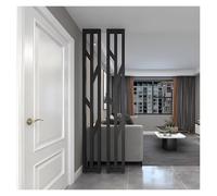 Moderno divisor de habitación de metal negro con patas ajustables de 76.7 pulgadas, pantalla de división de techo para sala de estar, oficina y pilares de decoración del hogar