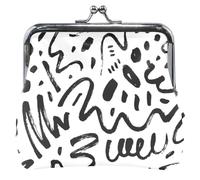 Moderno Doodles - cartera de piel blanco para mujer con hebilla y cierre de beso, Modern Doodles White, UNITALLA, Modern Doodles White, UNITALLA, Classic