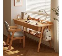 Moderno escritorio de oficina en casa con cajones y estante, mesa de estudio simple de madera, estación de trabajo para trabajo/estudio (39 x 22 x 31 pulgadas, 100 x 55 x 82 cm)