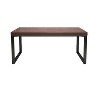 Moderno escritorio de pie de 120 x 60 x 75 cm de madera maciza con patas de hierro de 5 cm de grosor, mesa de oficina en casa para computadora y juegos, elegante mueble de estación de trabajo