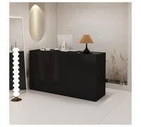 Moderno escritorio de recepción blanco con cajones con cerradura, elegante mesa de entrada para oficina, tienda, vestíbulo, mostrador de bienvenida con almacenamiento (A3, 80 cm)