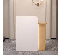Moderno escritorio de recepción blanco con cajones ligeros con cerradura elegante frontal de madera, ideal para oficina, salón, tienda, vestíbulo, hotel, hogar (80 x 45 x 100 cm)
