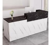 Moderno escritorio de recepción blanco con cajones para oficina y tienda de ropa minorista con caja registradora para tiendas de conveniencia, mostrador grande para recepcionistas corporativos