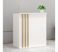 Moderno escritorio de recepción con cajón con cerradura, elegante diseño que ahorra espacio para oficina, vestíbulo y salón, muebles profesionales duraderos para un flujo de trabajo eficaz