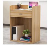 Moderno escritorio de recepción con cajón con cerradura. Elegante soporte de madera para caja registradora para oficina y minorista. Muebles de mostrador de servicio al cliente