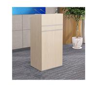 Moderno escritorio de recepción con cajón con cerradura, estantes abiertos, mesa de mostrador al por menor en madera de arce, mesa frontal de 50 cm para uso en tienda y oficina