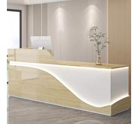 Moderno escritorio de recepción con cajón con cerradura y estante para teclado, 140 cm, mueble de recepción de oficina, solución elegante para zona de recepción, elegante recepción