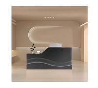 Moderno escritorio de recepción con cajones, 120 cm, color negro, elegante mostrador de salón para instituto de belleza y tienda minorista, diseño de pie para mayor funcionalidad