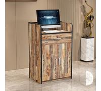 Moderno escritorio de recepción con cajones con cerradura, mostrador frontal compacto y armario de almacenamiento para hotel, vestíbulo, oficina, tienda de ropa, 80 cm de ancho