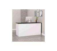 Moderno escritorio de recepción con cajones, elegante mesa de vestíbulo de oficina de 100 cm para salón, tienda y espacios profesionales, elegante diseño blanco y negro para lugares de trabajo