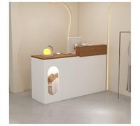 Moderno escritorio de recepción con cajones y gabinetes, mostrador de oficina simple y elegante para hoteles y habitaciones de negocios, lado derecho (110 cm)