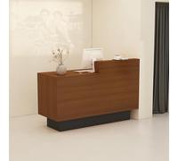 Moderno escritorio de recepción con cerradura de almacenamiento frontal para oficinas, salones y minoristas, elegante mueble de pasillo con estantes y cajones (H1 90 cm / 35.4 pulgadas)