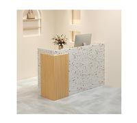 Moderno escritorio de recepción con espacio de almacenamiento, mesa de escritura para oficina en casa, mostrador de compra, elegante escritorio frontal (D L60 cm/23.6 pulgadas) - Perfecto para uso