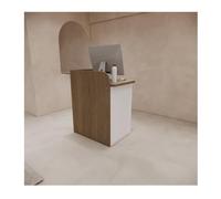 Moderno escritorio de recepción con mostrador para pagar, elegante recepción para oficina, salón de belleza, espacios minoristas, 100 cm, diseño lateral derecho