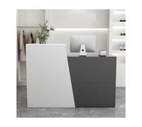 Moderno escritorio de recepción con mostrador y cajones, elegante escritorio de oficina para pago al por menor, diseño ergonómico, lado derecho, 120 cm