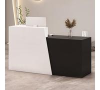 Moderno escritorio de recepción con taburete, elegante mostrador de chut para salón, boutique y cafetería, resistente a los arañazos, diseño de fácil montaje para espacios profesionales