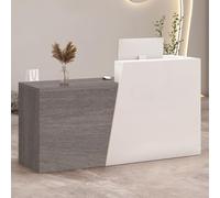 Moderno escritorio de recepción con taburete, elegante mostrador para salón, boutique, cafetería, superficie resistente a los arañazos, fácil montaje, diseño contemporáneo, uso versátil