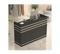 Moderno escritorio de recepción de gestión de cables, mesa de mostrador para oficina, salón, tienda, clínica, hogar, color negro (100 cm)