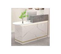 Moderno escritorio de recepción de oficina con cajones, armario de almacenamiento, multifuncional, mostrador de cajas, banco de trabajo (izquierdo, 80 cm)