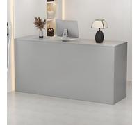 Moderno escritorio de recepción de salón con cajón con cerradura, mostrador frontal gris claro de 120 cm, diseño que ahorra espacio para el hogar y el comercio minorista, mueble de recepción perfecto