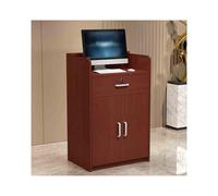 Moderno escritorio de recepción, elegante mesa de mostrador para venta al por menor, barbería y tienda de ropa, mostrador frontal de teca de 60 cm, ideal para uso en cajeros