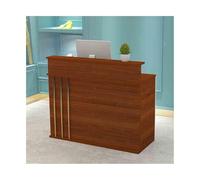 Moderno escritorio de recepción en forma de L, color rojo cereza, elegante mostrador de caja para tiendas de ropa y conveniencia, diseño simple, 120 cm