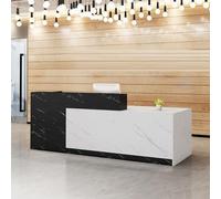 Moderno escritorio de recepción en forma de L con cajón con cerradura, elegante mostrador de pago para oficina, vestíbulo, cafetería y salón de belleza