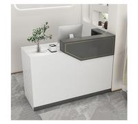 Moderno escritorio de recepción en forma de L con cajones de almacenamiento - Escritorio de oficina blanco que ahorra espacio - Mueble elegante y funcional para espacios de negocios