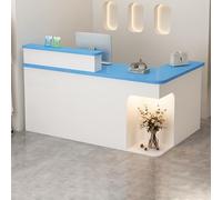 Moderno escritorio de recepción en forma de L | Elegante mostrador de recepción con amplio almacenamiento para salones y tiendas minoristas | Elegante recepción para negocios y oficinas