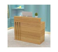Moderno escritorio de recepción en forma de L, elegante unidad de bienvenida para tiendas de ropa y conveniencia, acabado de arce, mostrador de 120 cm, diseño simple y funcional