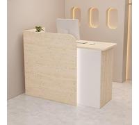 Moderno escritorio de recepción grande con mostrador, mesa de oficina frontal con gabinete de computadora para vestíbulo de salón de belleza, soporte de caja, soporte de caja registradora, mostrador