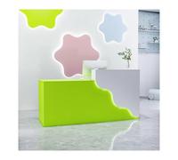 Moderno escritorio de recepción LED con mostrador ergonómico y estación de trabajo, elegante escritorio ancho para área de recepción de oficina, 100 cm, diseño del lado derecho