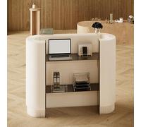 Moderno escritorio de recepción, mesa recepcionista, escritorio de oficina frontal, soporte curvado portátil para espectáculos de manualidades, estante de exhibición, para espacios pequeños, bar,