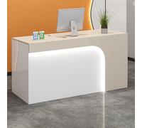 Moderno escritorio de recepción multifuncional con cajones bloqueables, bandeja para teclado y gestión de cables para el hogar, oficina, salones y spas. Elegante mostrador de venta al por menor
