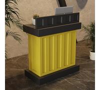 Moderno escritorio de recepción que ahorra espacio, elegante mesa de recepción para oficinas y zonas de espera, perfecto para espacios pequeños, diseño contemporáneo